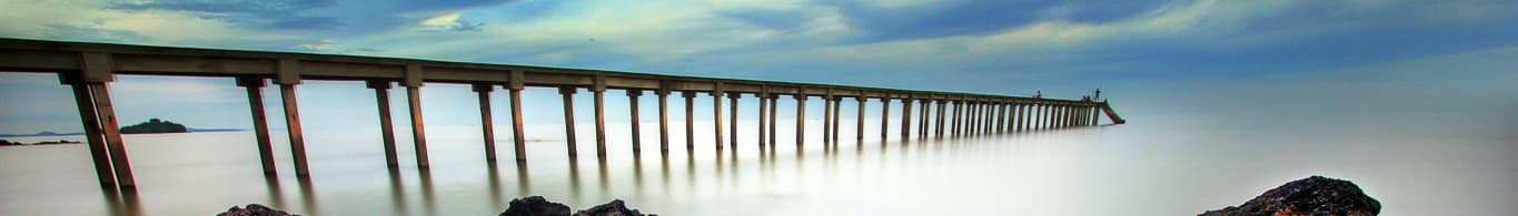 Fishing jetty at Teluk Pelanduk in Port Dickson during golden hour